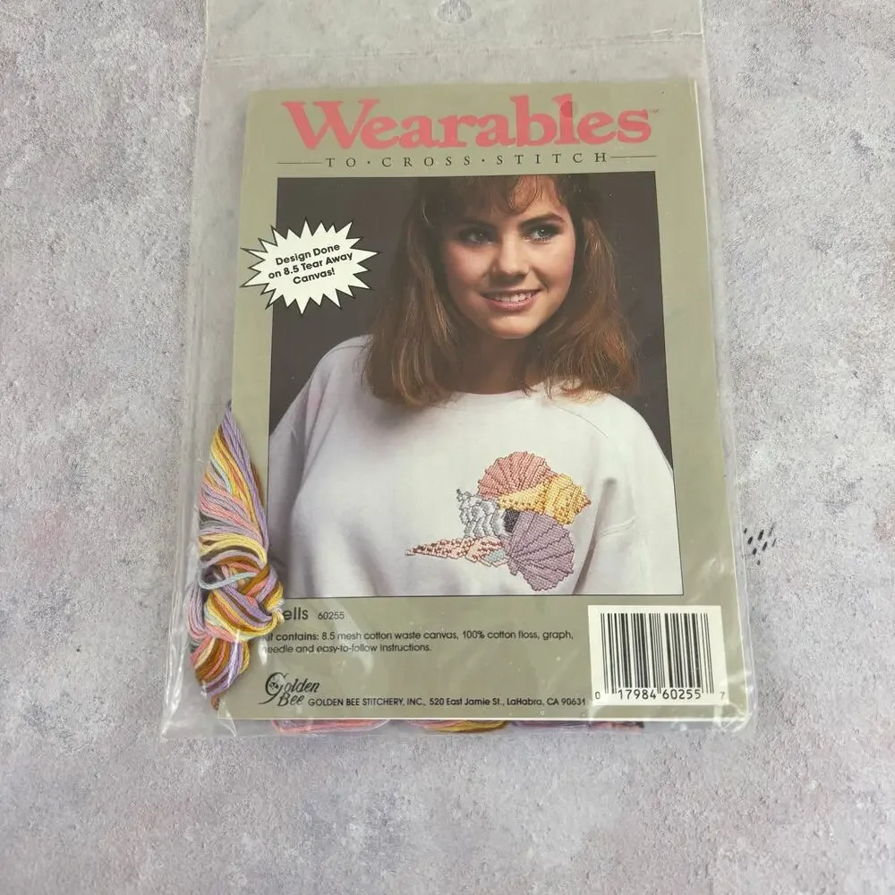 3 Counted Cross Stitch Kits Golden Bee Wearables Designs for Needle Dimensions